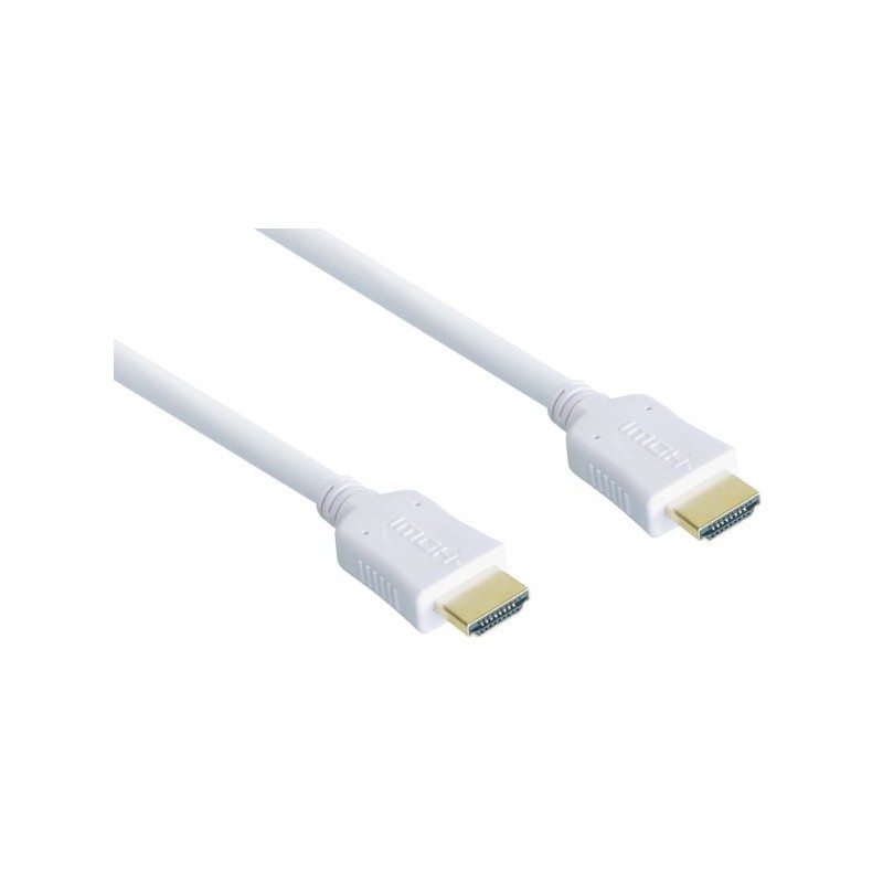 Good Connections High Speed HDMI Cavo 5m con Ethernet gold Stecker Bianco